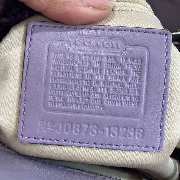Coach Penelope Lavender Leather Satchel Turnlock Shoulder Bag Style 13236 - Picture 2 of 8